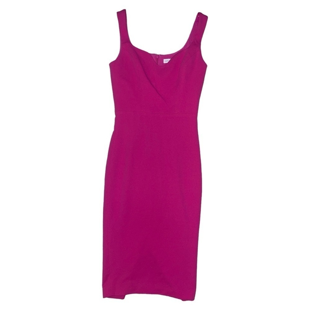 Dress the Population magenta pink back slit midi dress women’s size small